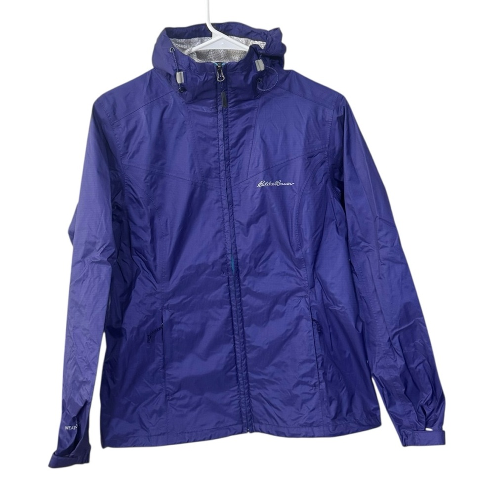 Eddie Bauer Hooded Rain Jacket Wind Breaker Vibrant Purple Size Small Outdoor